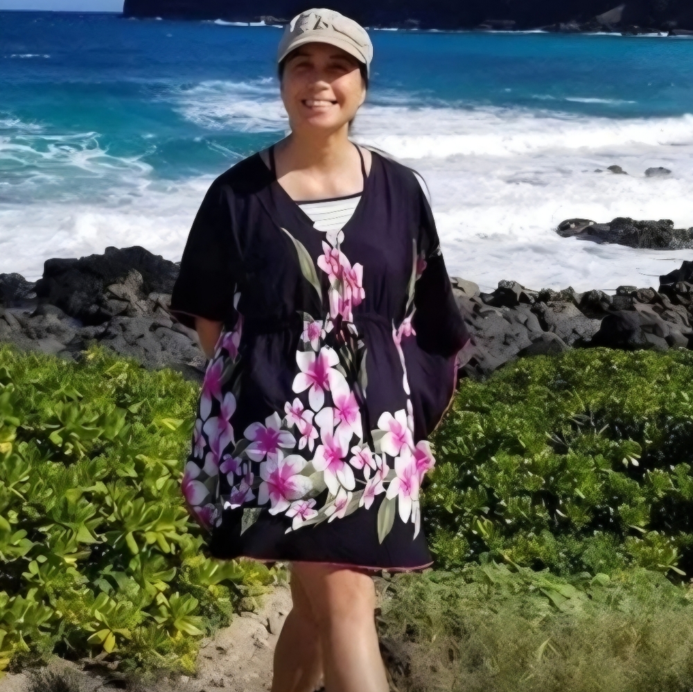 Floral Tropical Women's Tunic Or Cover Up Size Large